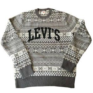 New! Levi's Knit Yarn Sweater Fair Isle Logo Pullover